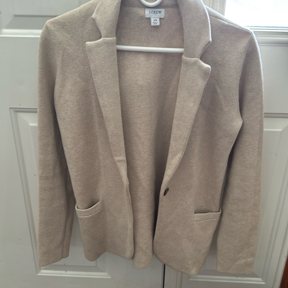J crew one button jacket tan XS worn once in very good condition